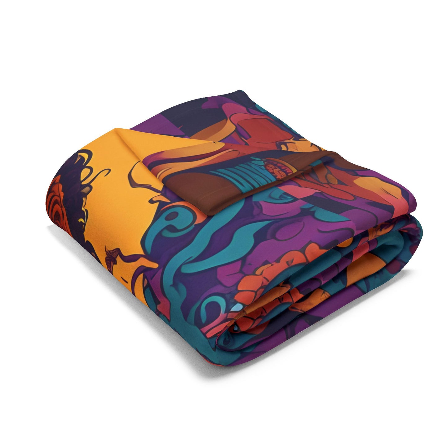 Fleece Blanket Afro Queen Peaceful Zen African American Psychedelic