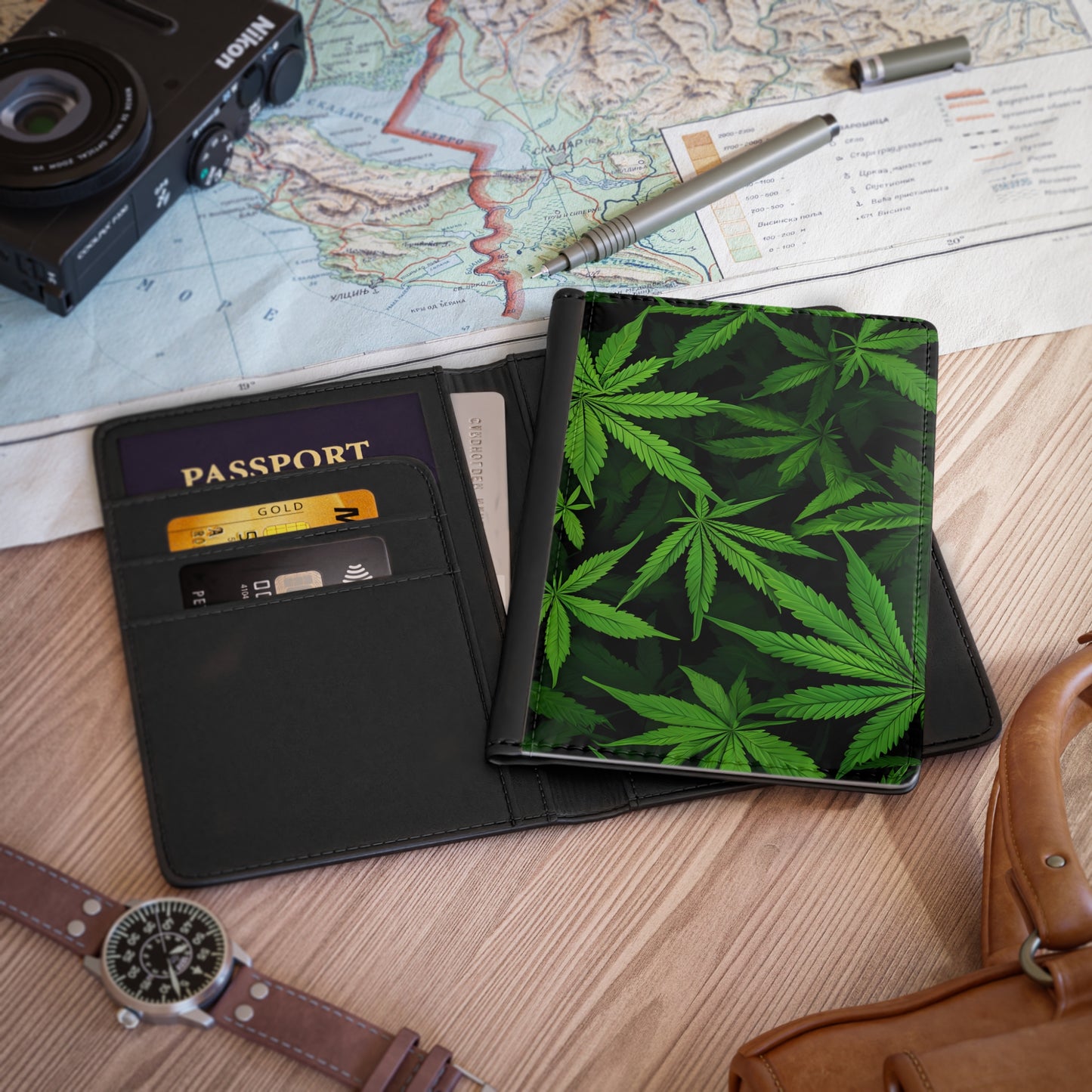 Passport Cover - Hemp Lovers Green