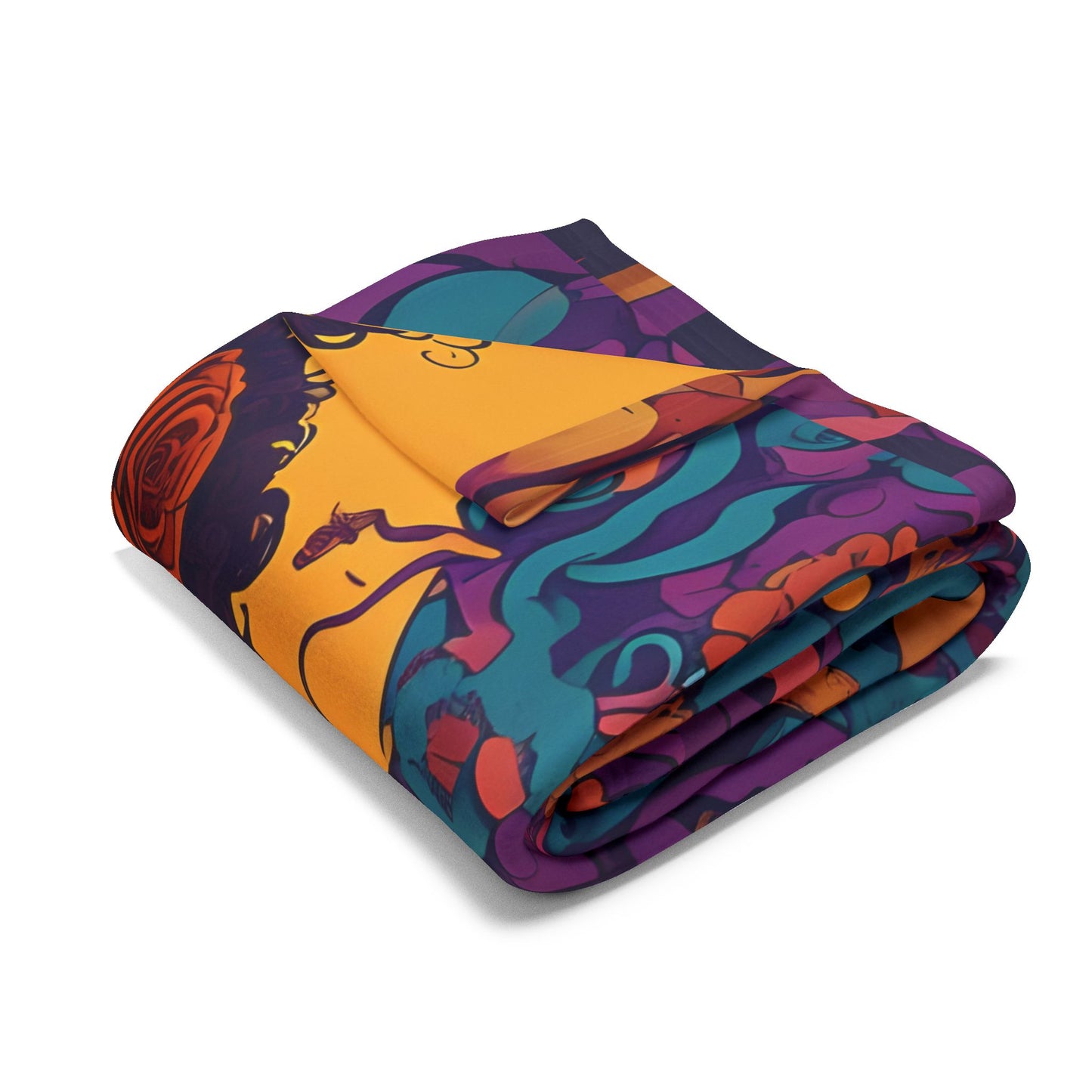 Fleece Blanket Afro Queen Peaceful Zen African American Psychedelic